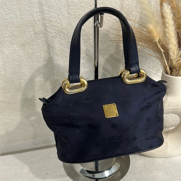 MCM Handbags - Authentic MCM Cognac Viseto Boston Bag mini